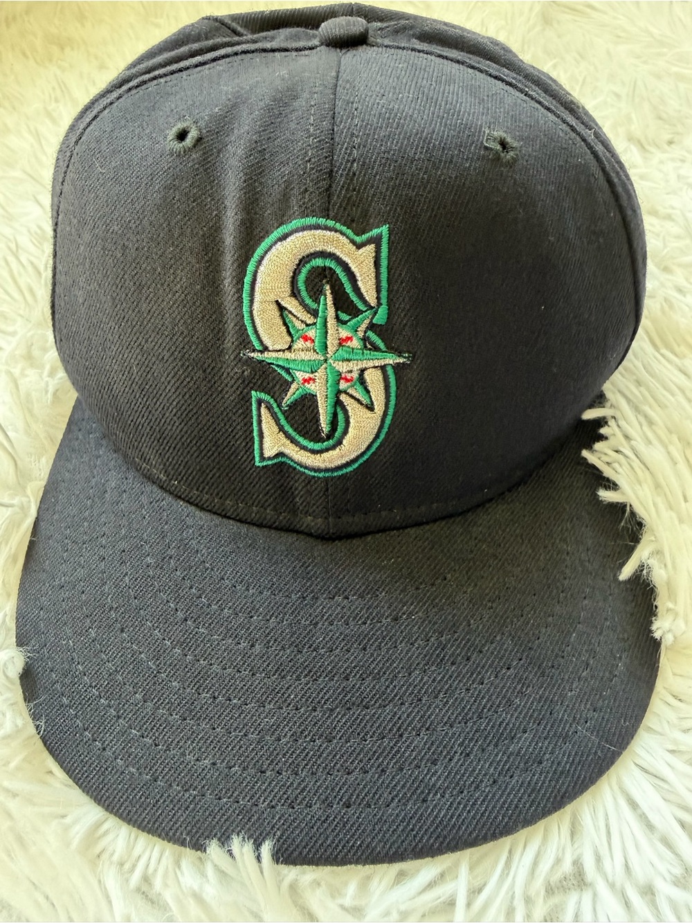 Vintage Seattle Mariners New Era Fitted Hat 6 3/4 MLB Made In USA